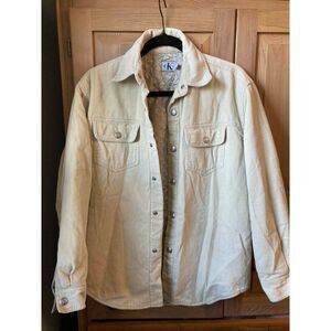 Calvin Klein | Cream Corduroy Barn Jacket with Quilted Lining | Small